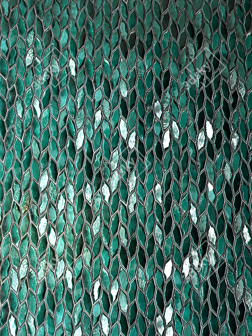 Seamless Teal Tile Material Kit 3D model image 2