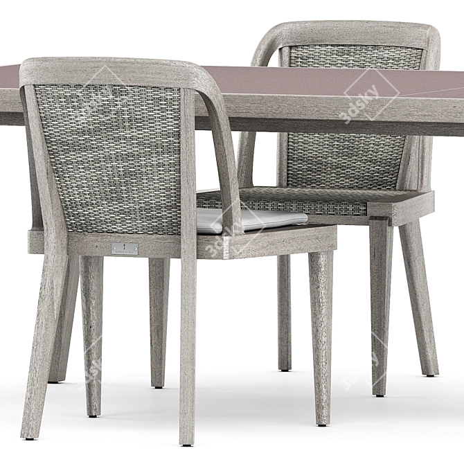 Rock Garden Side Chair & Dining Table Set 3D model image 3