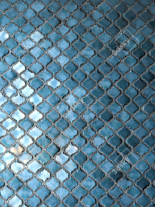 Sublime Teal PBR Tile Material 3D model image 2