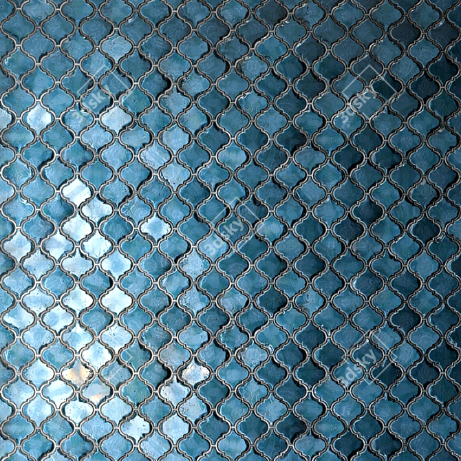 Sublime Teal PBR Tile Material 3D model image 3