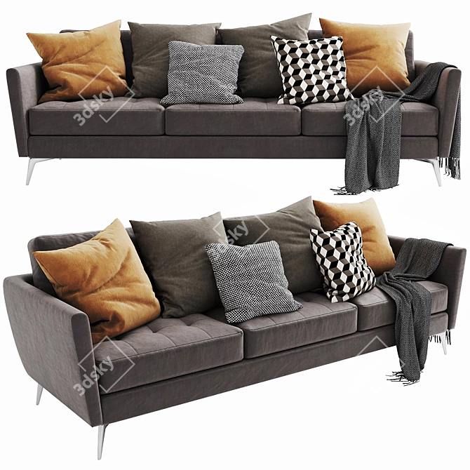 Modern Boconcept Osaka 3-Seater Sofa 3D model image 1