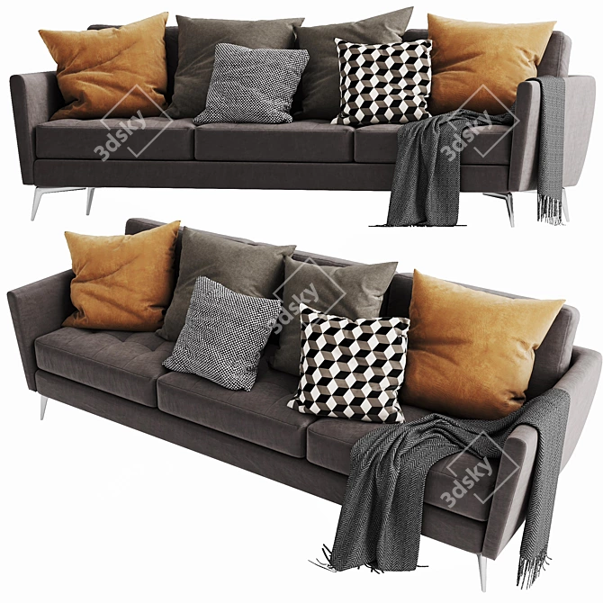 Modern Boconcept Osaka 3-Seater Sofa 3D model image 2