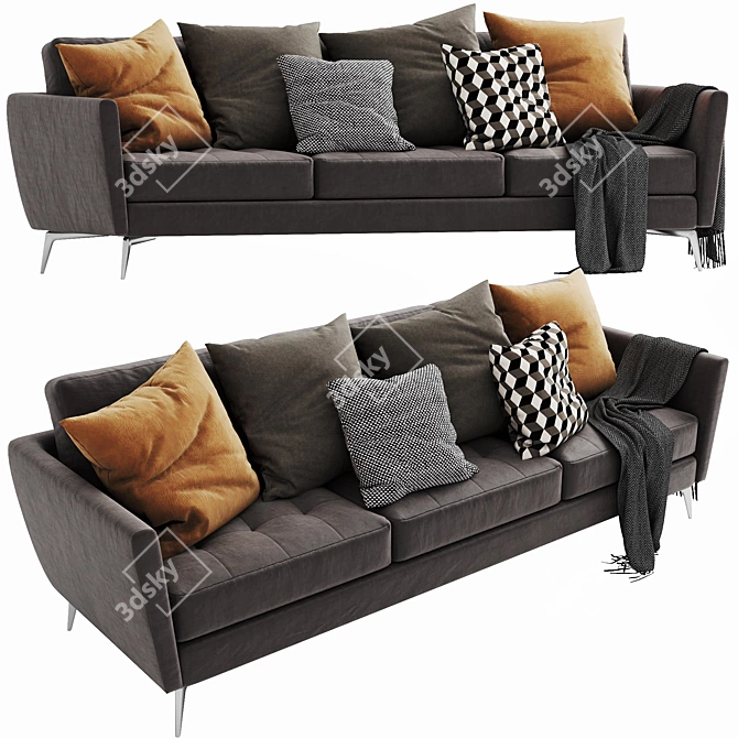 Modern Boconcept Osaka 3-Seater Sofa 3D model image 3