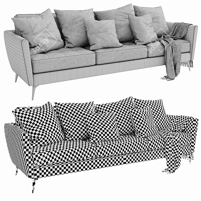 Modern Boconcept Osaka 3-Seater Sofa 3D model image 4