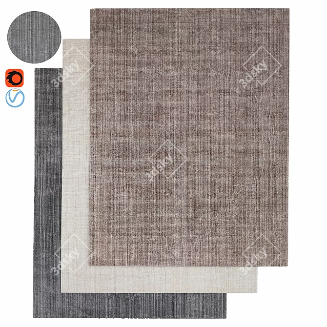 Folio Handwoven Rug: Exquisite Craftsmanship 3D model image 1