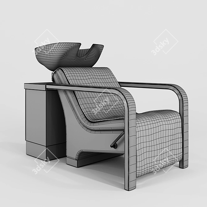 Modern Hairdresser Wash with Vinyl Upholstered Armrests 3D model image 4