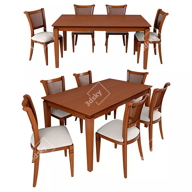 Capri Table and Chairs Set 3D model image 1