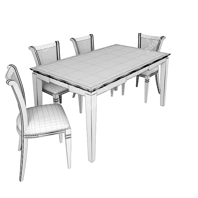 Capri Table and Chairs Set 3D model image 2