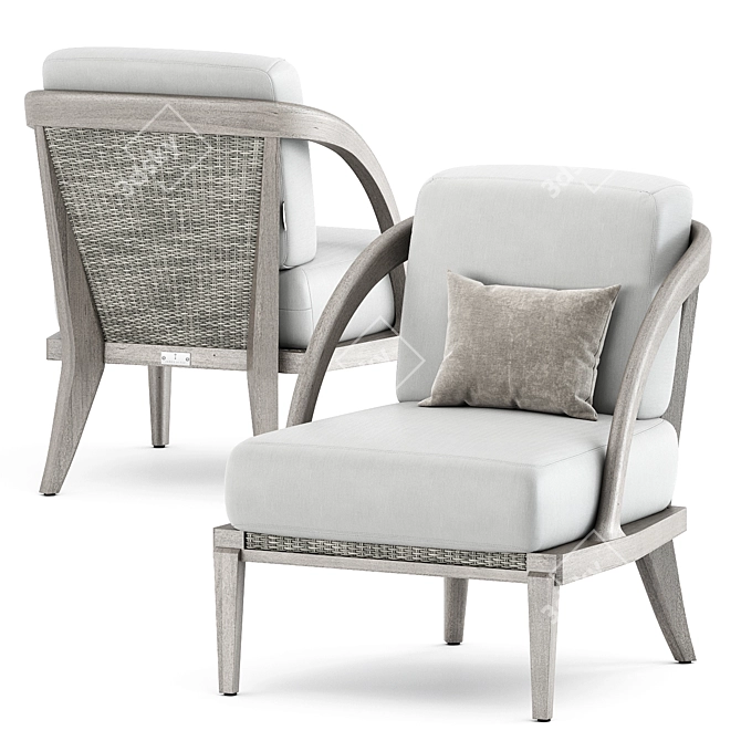 Rock Garden Lounge Chair: Sleek and Stylish Design 3D model image 1