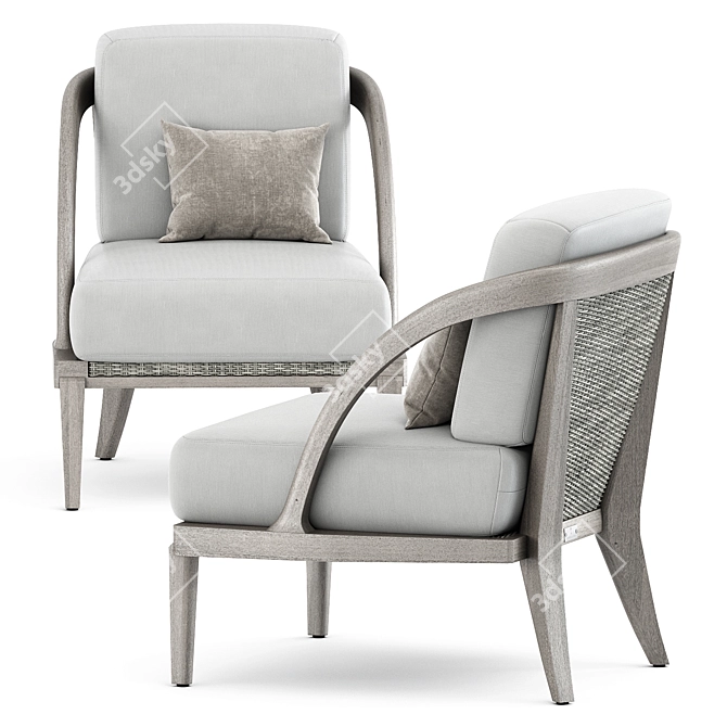 Rock Garden Lounge Chair: Sleek and Stylish Design 3D model image 2
