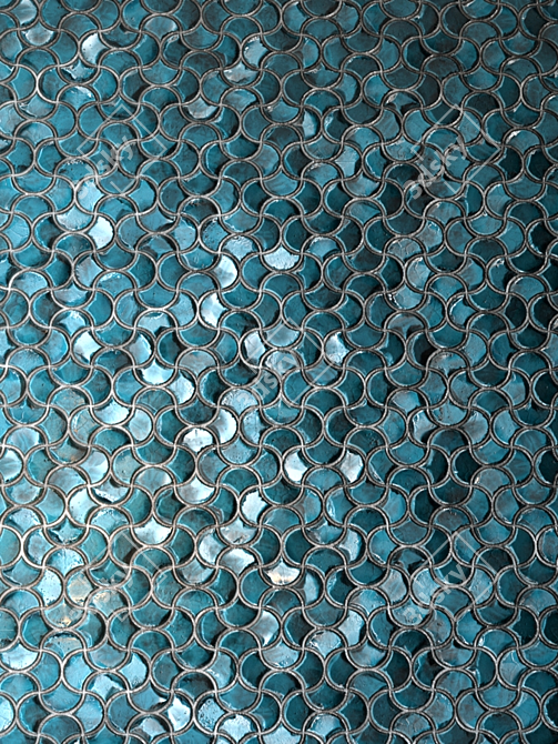 Seamless Teal Tile PBR 3D model image 2