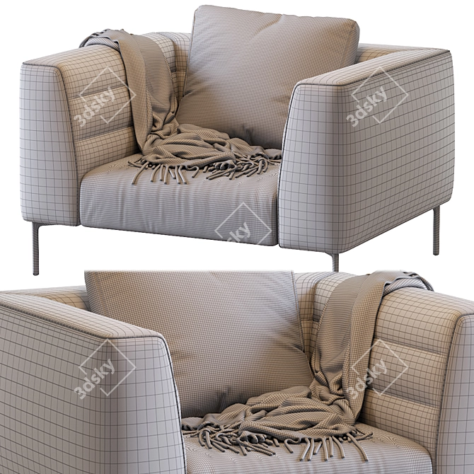 BOTERO Zanotta Armchair: Sleek and Stylish Seating 3D model image 5