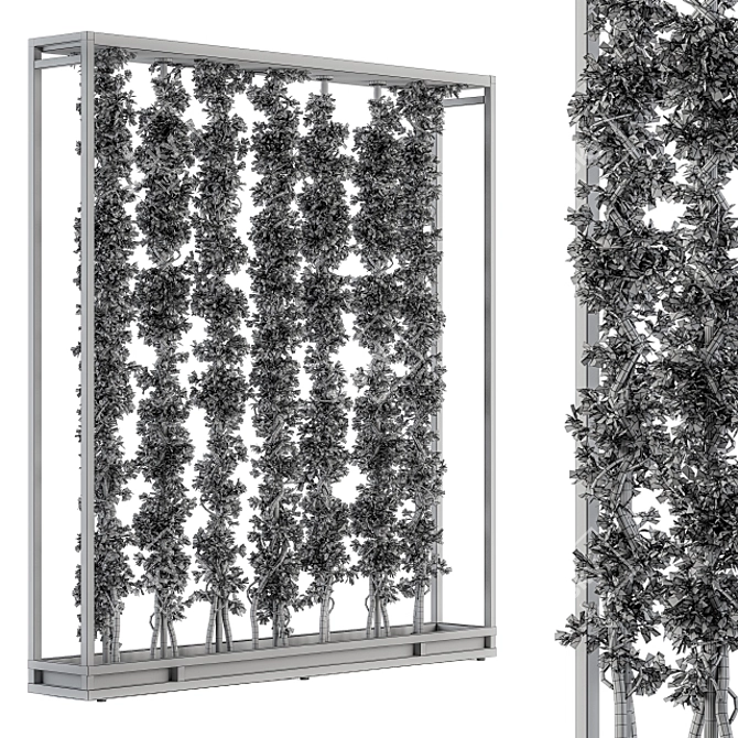 Metal Frame Vertical Garden Partition 3D model image 4
