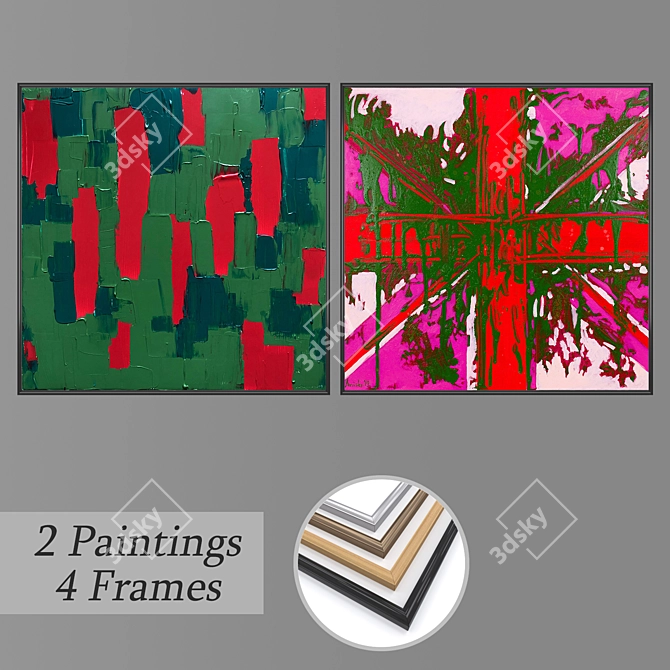 Title: Artful Wall Decor Set 3D model image 1