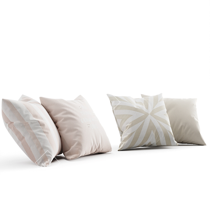 Cozy H&M Beige Pillow Set 3D model image 2