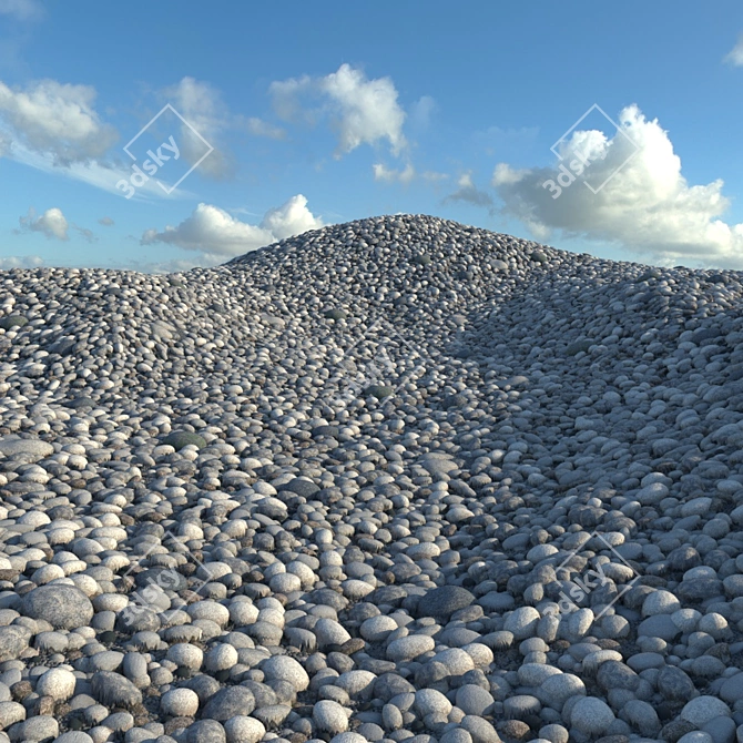 Pristine Pebble Seamless Texture 3D model image 1