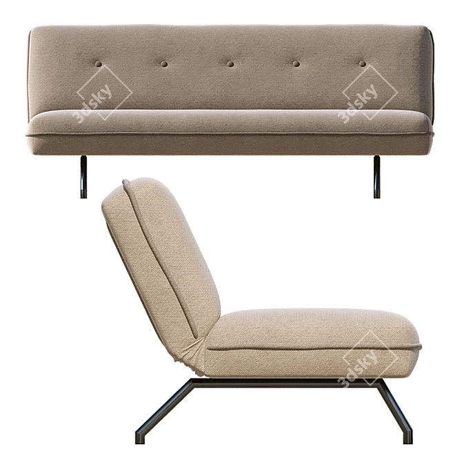 Transformable Miki Sofa Bed 3D model image 2