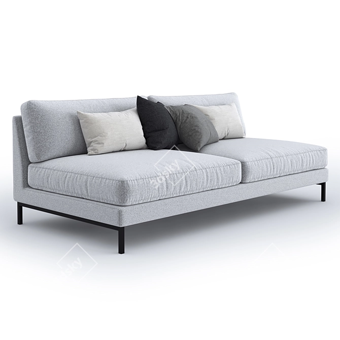 Sleek Elliot Modular Sectional 3D model image 1