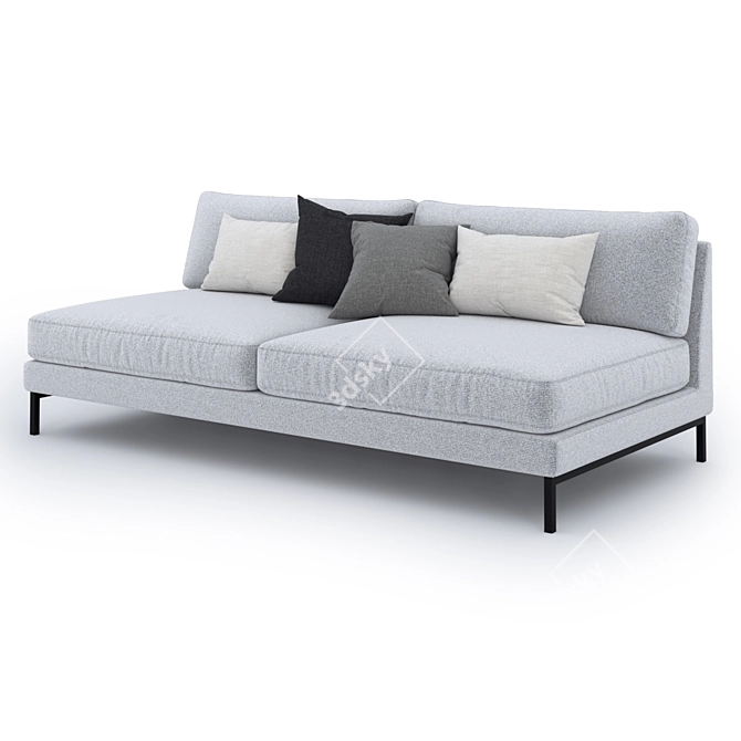 Sleek Elliot Modular Sectional 3D model image 3