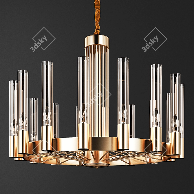 Elegant Art Chandelier: The Epitome of Luxury 3D model image 1