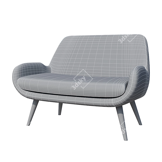 Customizable 2 Seater Sofa 3D model image 4