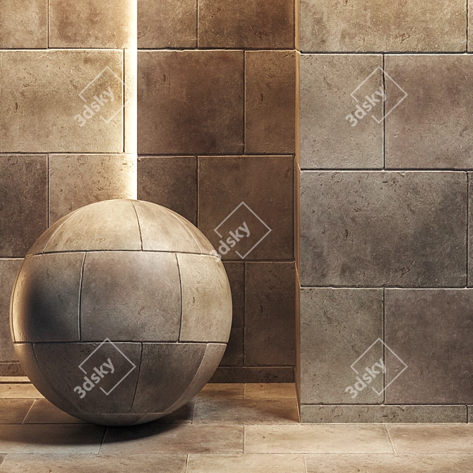Elegant French Stone Tiles 3D model image 1