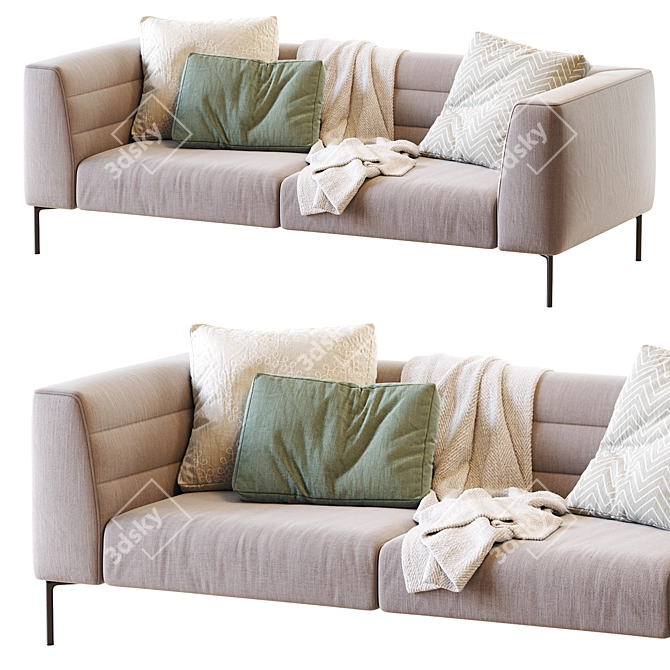 Elegant Botero Sofa: H 71 x 208 x 92 3D model image 4