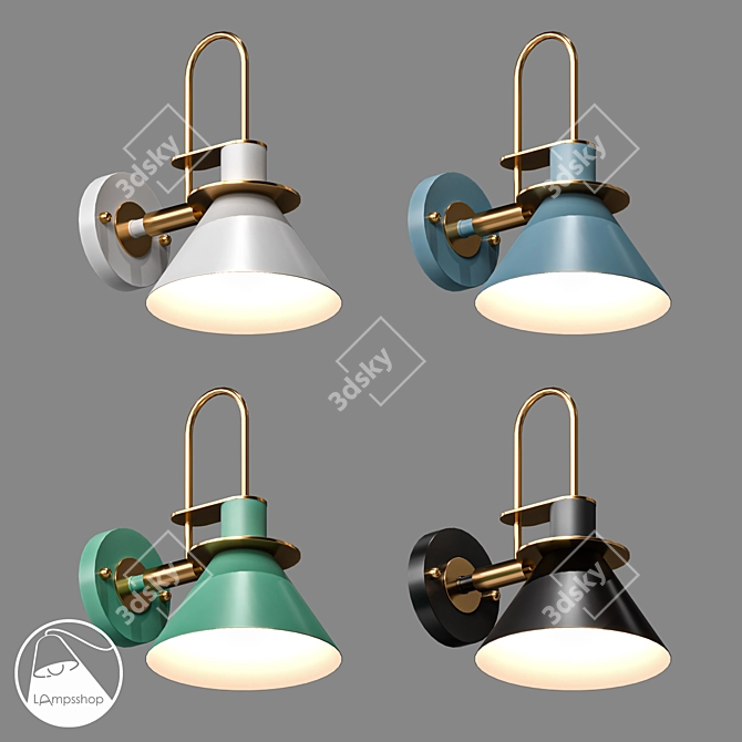 Impress Wall Lamp: Elegant Design, Ø18cm Shade, 31cm Height 3D model image 1