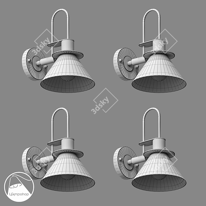 Impress Wall Lamp: Elegant Design, Ø18cm Shade, 31cm Height 3D model image 2