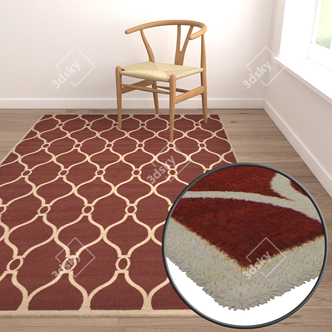 Title: Vintage Carpet Set - Classic Elegance 3D model image 5
