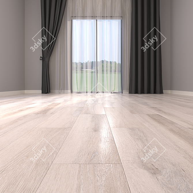 Sagano Ivory Parquet: Multi-Texture, 22x85cm 3D model image 2