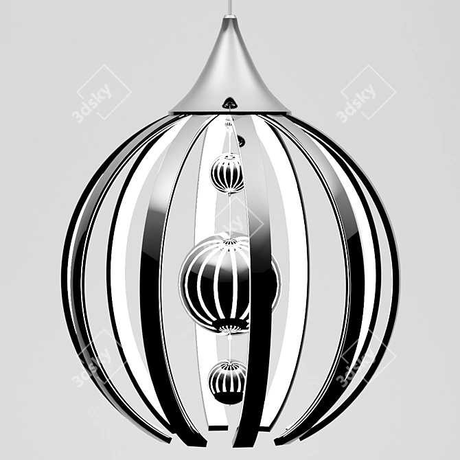 Modern Chrome Nicco LED Chandelier 3D model image 1