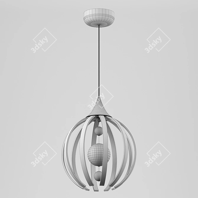 Modern Chrome Nicco LED Chandelier 3D model image 3