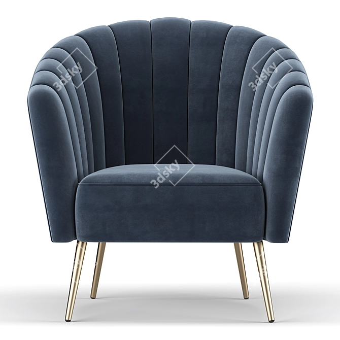 Cozy Elegance: Hurwitz Barrel Chair 3D model image 1