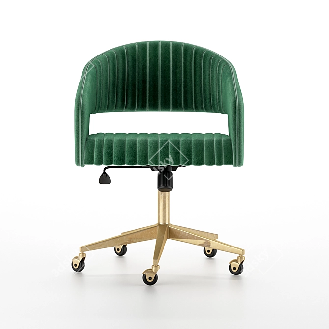 Sleek Suede Office Chair 3D model image 2