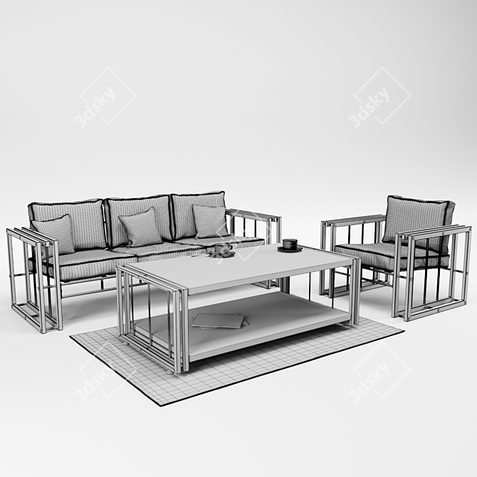 Santishop Loft Style Sofa 3D model image 2