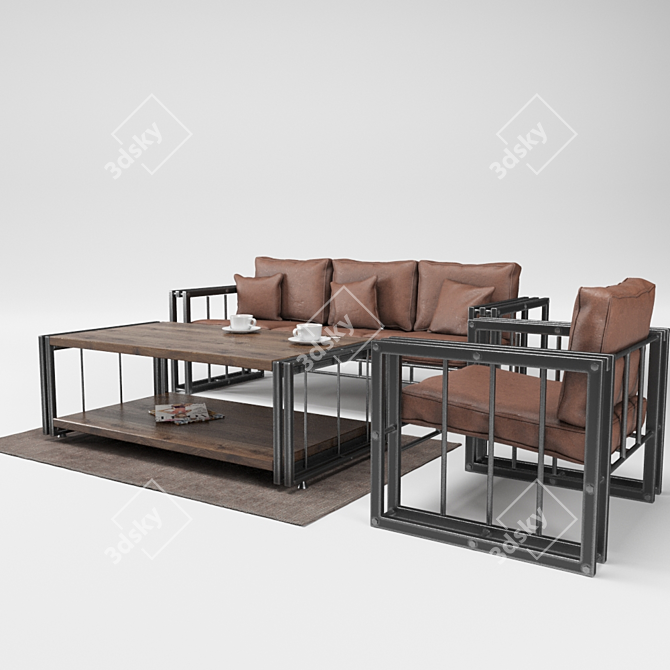 Santishop Loft Style Sofa 3D model image 3