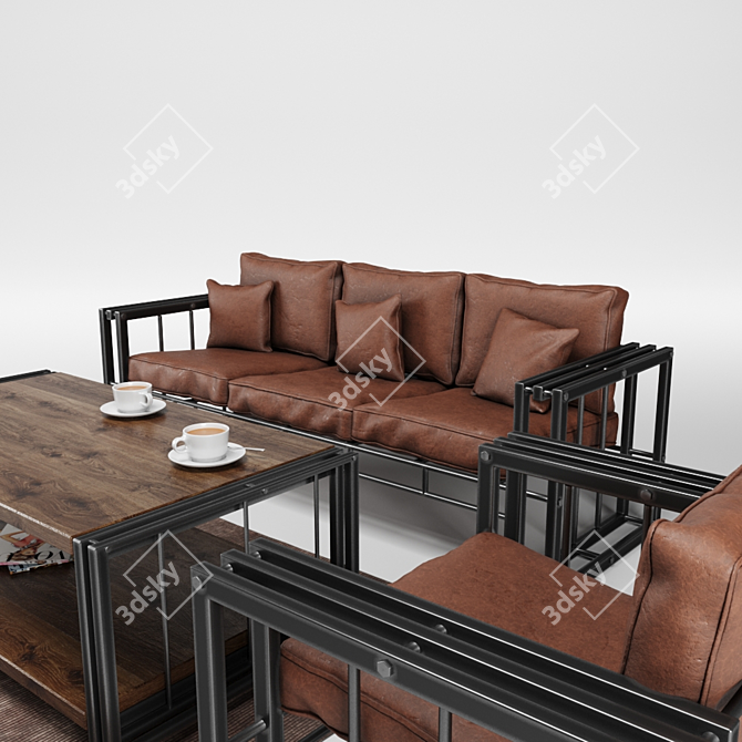 Santishop Loft Style Sofa 3D model image 5