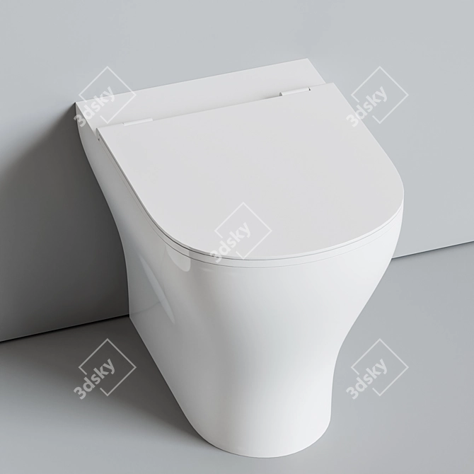 Hatria Beat: Ceramic Toilet, Bidet & Flush Plate 3D model image 3