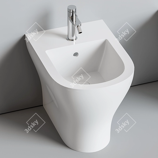 Hatria Beat: Ceramic Toilet, Bidet & Flush Plate 3D model image 4