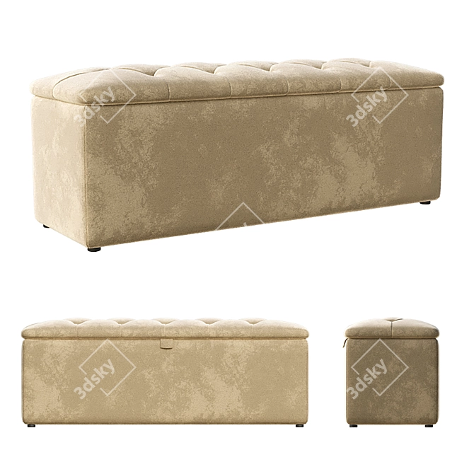 Versatile Orkney Ottoman: Customizable & Easy Assembly 3D model image 2