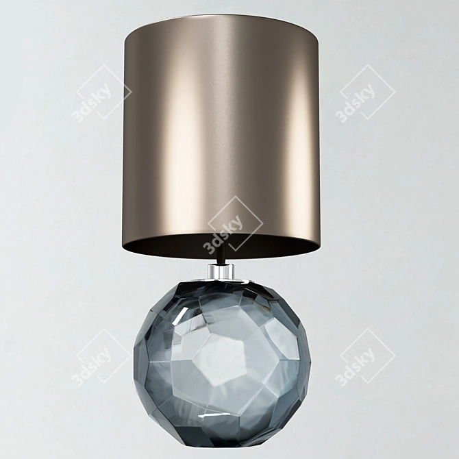 Petrol Blue & Clear Table Lamp 3D model image 1