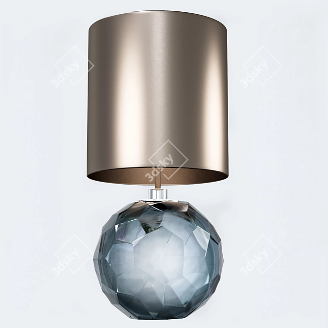 Petrol Blue & Clear Table Lamp 3D model image 3