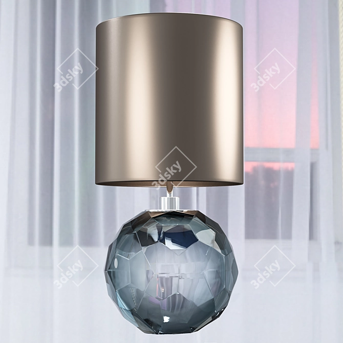 Petrol Blue & Clear Table Lamp 3D model image 4