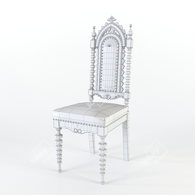 Vintage Charm Antique Chair 3D model image 5