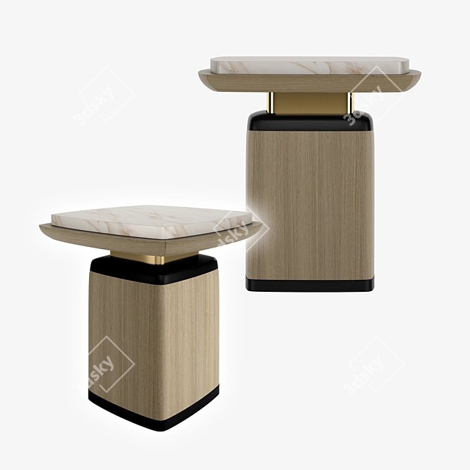 Sleek Nagano Side Table 3D model image 1