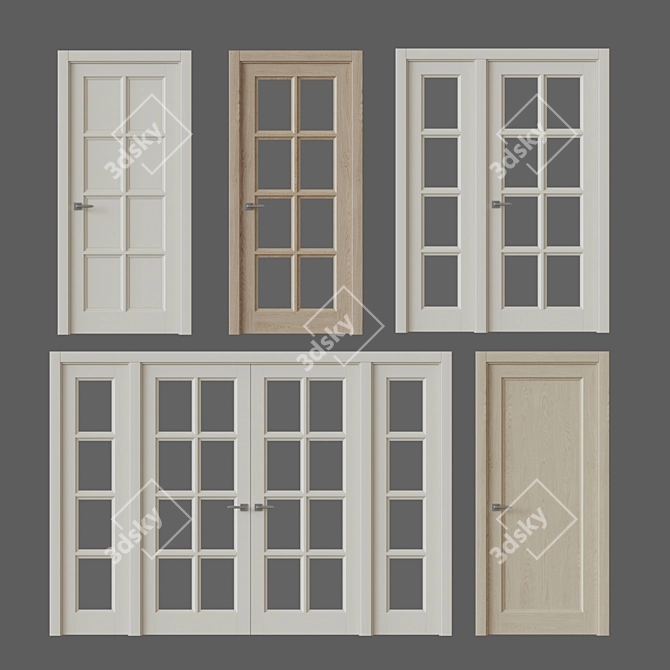 Sophisticated Chalet Interior Door 3D model image 1