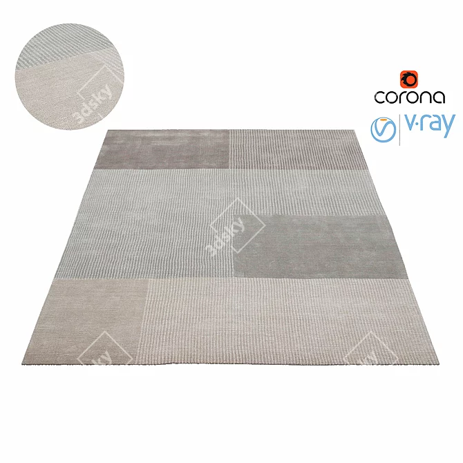 Enno Gray - Viscose Rug 3D model image 1