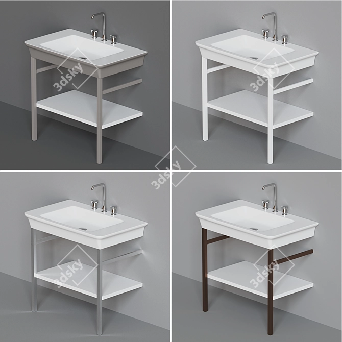 Agape Novecento XL Washbasin Set 3D model image 2