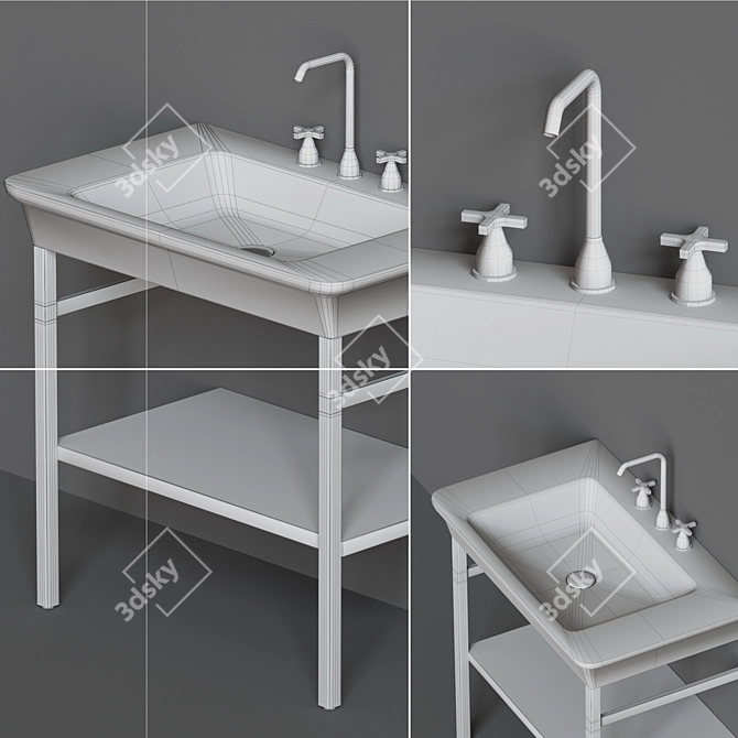 Agape Novecento XL Washbasin Set 3D model image 5